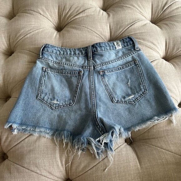 Altar'd State Light Blue Distressed Jean Shorts - Picture 5 of 6